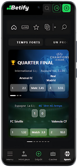 Betify Capture d'écran de Sport