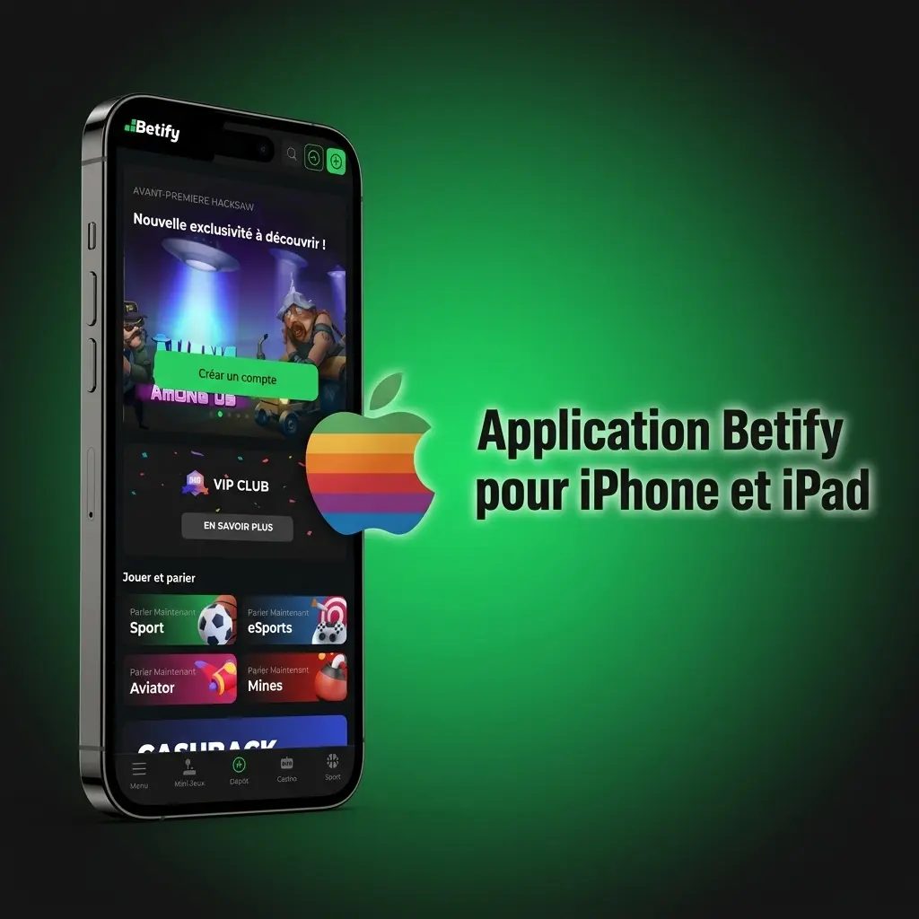 Application Betify iOS gratuite pour iPhone et iPad, optimisée pour une expérience de jeu fluide sur appareils Apple