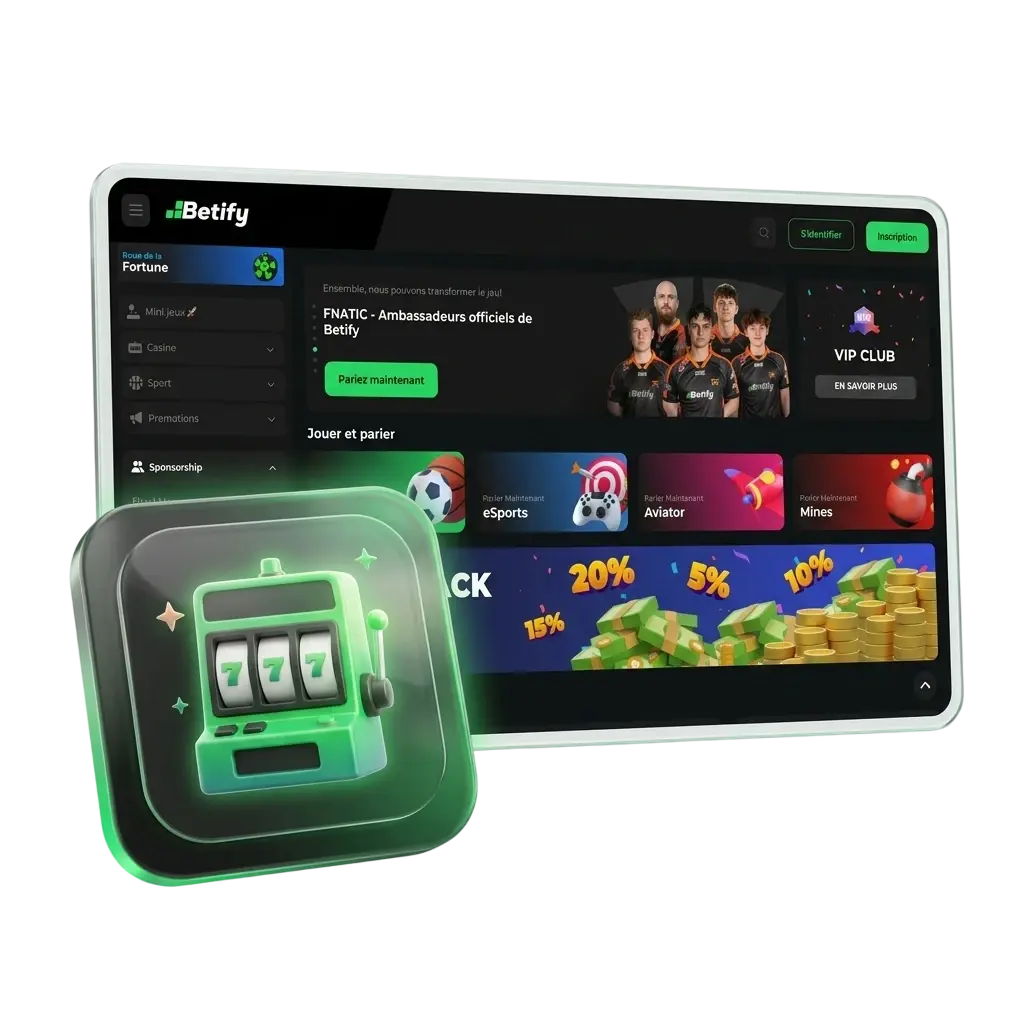 Betify Casino en ligne France : slots, roulette, blackjack, paris sportifs et 100 Free Spins sans wager