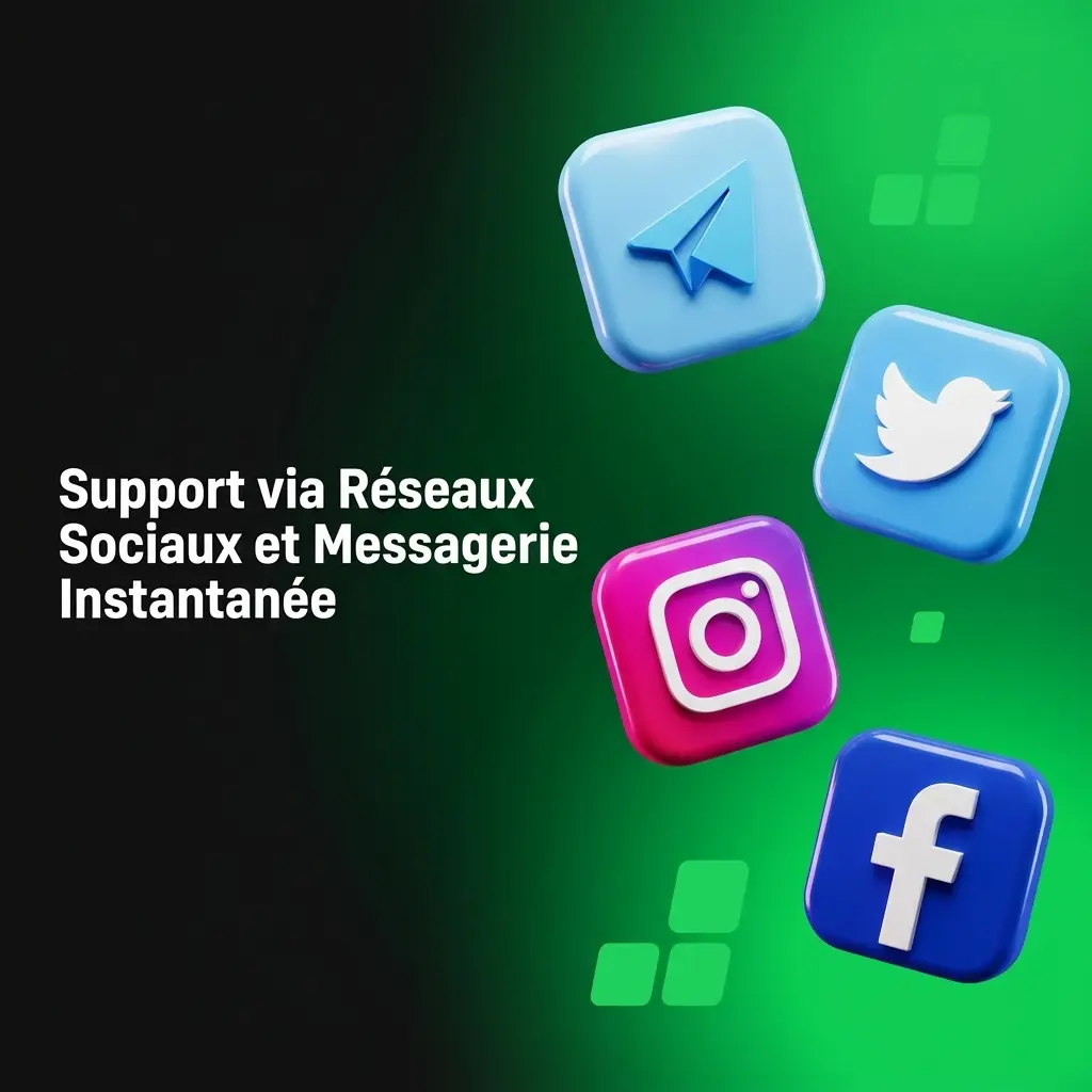 Support Betify via réseaux sociaux : Telegram, Facebook, Twitter et WhatsApp pour demandes générales