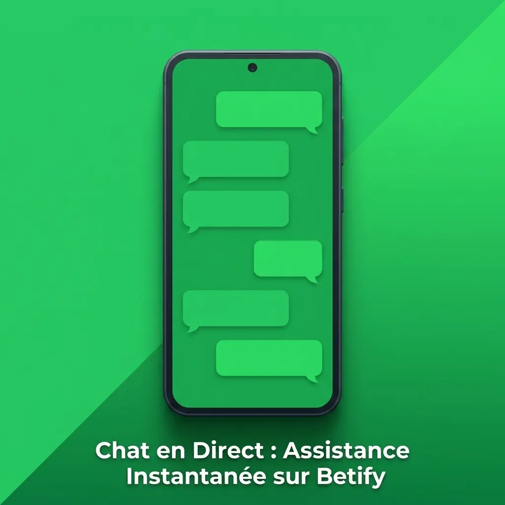 Icône de chat en direct Betify pour assistance instantanée 24h/24 en bas à droite de l'écran