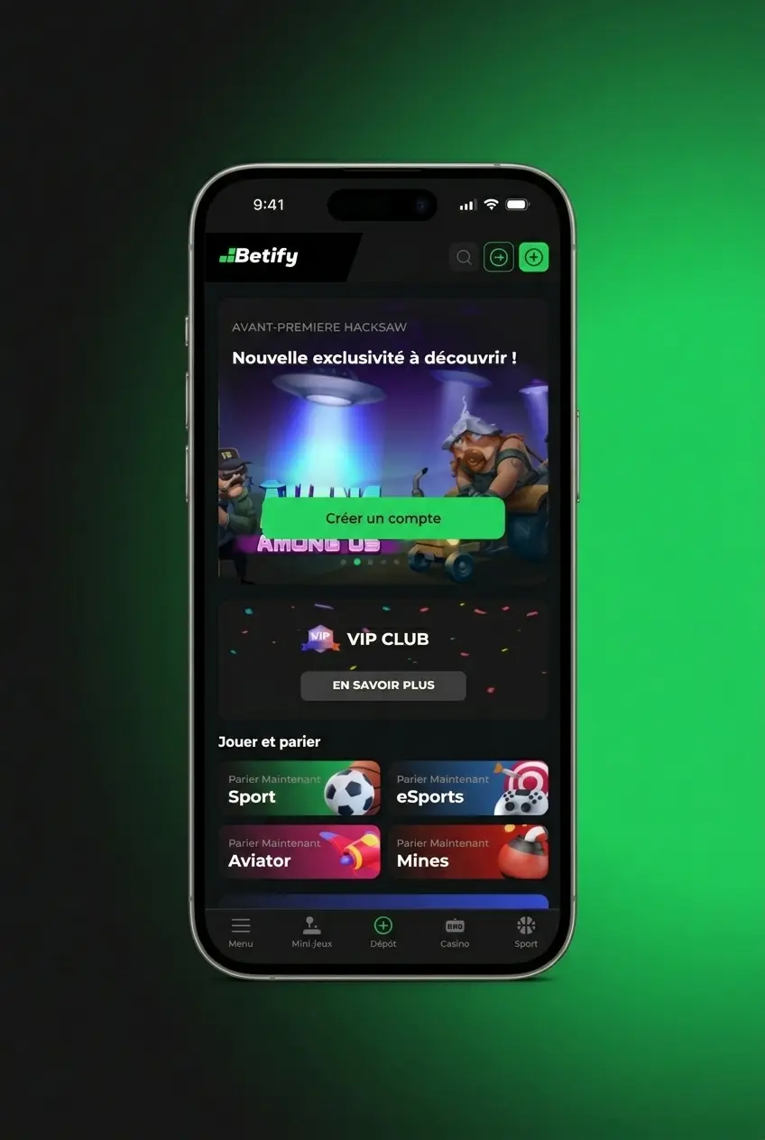 Application mobile Betify pour paris e-sports sur iOS et Android, interface live et pré-match
