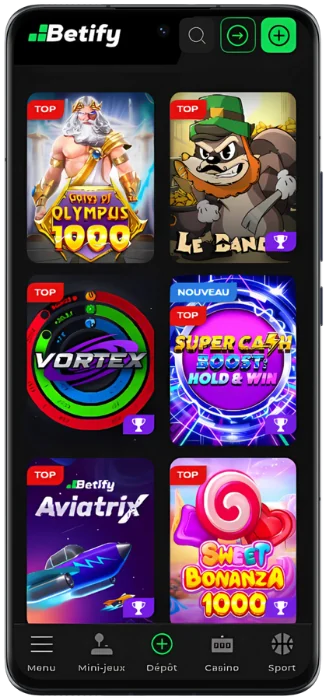 Betify Capture d'écran du jeu de casino